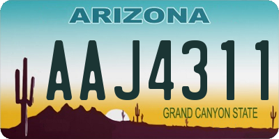 AZ license plate AAJ4311