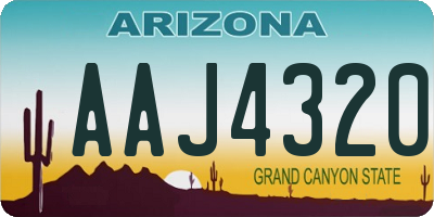 AZ license plate AAJ4320