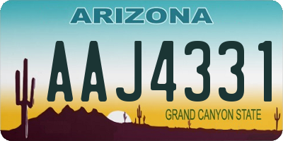 AZ license plate AAJ4331