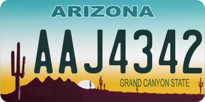 AZ license plate AAJ4342