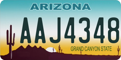 AZ license plate AAJ4348