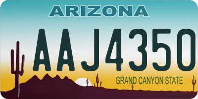 AZ license plate AAJ4350