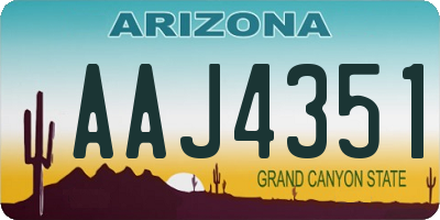 AZ license plate AAJ4351