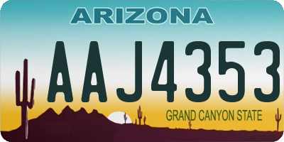 AZ license plate AAJ4353