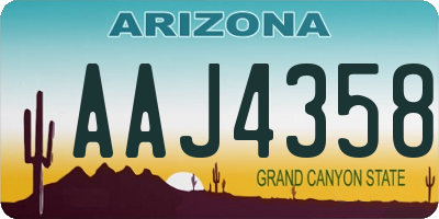 AZ license plate AAJ4358