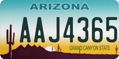 AZ license plate AAJ4365