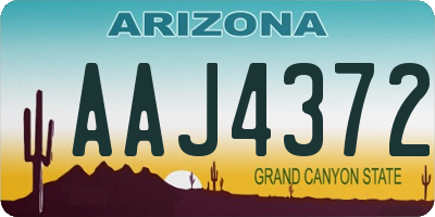AZ license plate AAJ4372