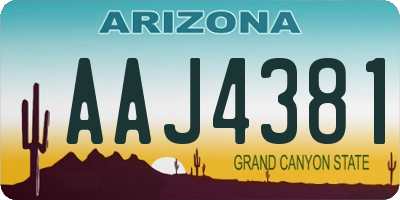 AZ license plate AAJ4381