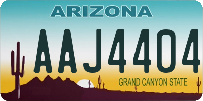 AZ license plate AAJ4404