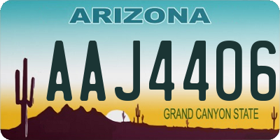 AZ license plate AAJ4406