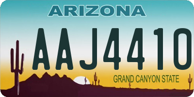 AZ license plate AAJ4410