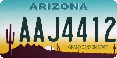 AZ license plate AAJ4412