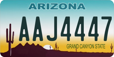 AZ license plate AAJ4447