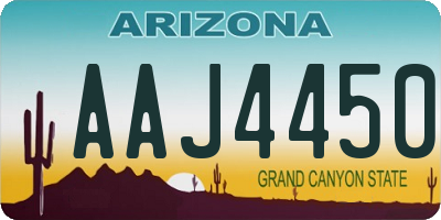 AZ license plate AAJ4450