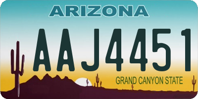 AZ license plate AAJ4451