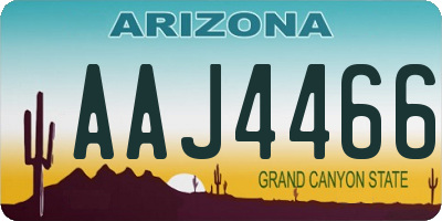 AZ license plate AAJ4466