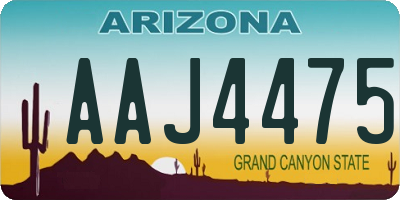 AZ license plate AAJ4475