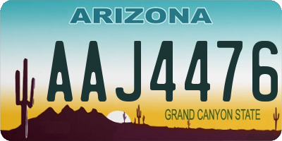 AZ license plate AAJ4476