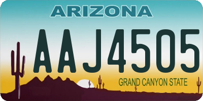 AZ license plate AAJ4505