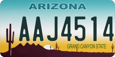AZ license plate AAJ4514