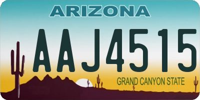 AZ license plate AAJ4515