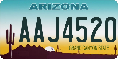 AZ license plate AAJ4520