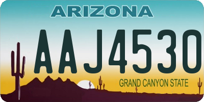 AZ license plate AAJ4530