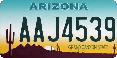 AZ license plate AAJ4539