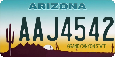 AZ license plate AAJ4542