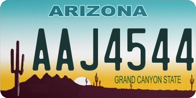 AZ license plate AAJ4544