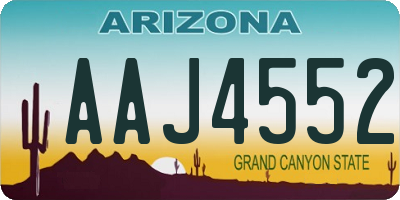 AZ license plate AAJ4552