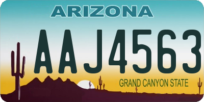 AZ license plate AAJ4563