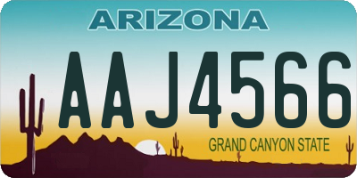 AZ license plate AAJ4566