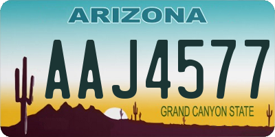 AZ license plate AAJ4577