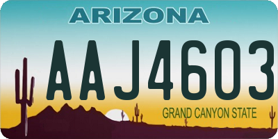 AZ license plate AAJ4603