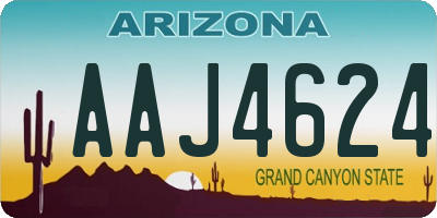 AZ license plate AAJ4624
