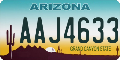 AZ license plate AAJ4633