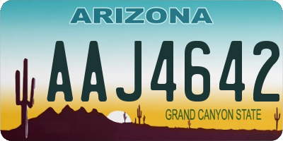 AZ license plate AAJ4642