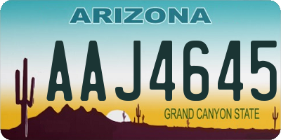 AZ license plate AAJ4645
