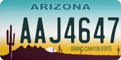 AZ license plate AAJ4647