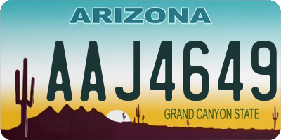 AZ license plate AAJ4649