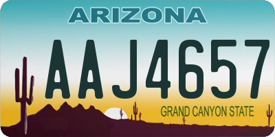 AZ license plate AAJ4657
