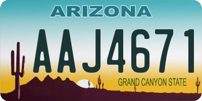 AZ license plate AAJ4671