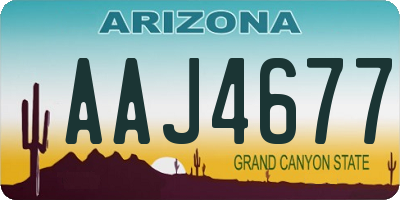 AZ license plate AAJ4677