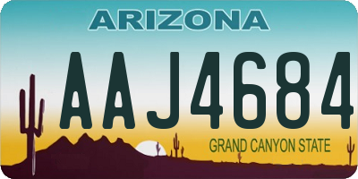 AZ license plate AAJ4684