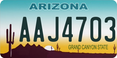 AZ license plate AAJ4703