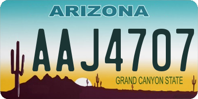 AZ license plate AAJ4707