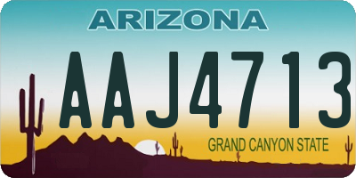AZ license plate AAJ4713