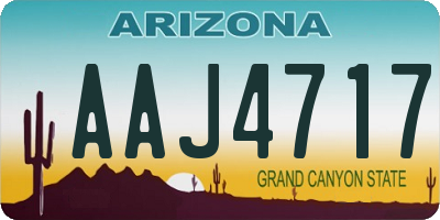 AZ license plate AAJ4717