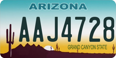AZ license plate AAJ4728